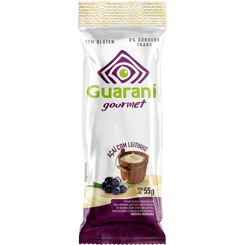Picolé Wahni Açaí Original com Recheio de Sorvete de Leitinho Picolé Wahni Açaí Original com Recheio de Sorvete de Leitinho